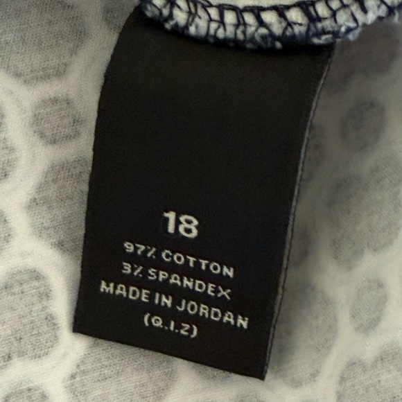 Investments Ankle Pants Women Plus Size 18 Blue White Geometric Floral Stretch - Picture 9 of 10